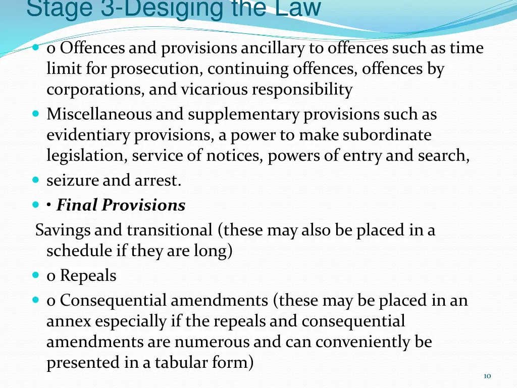 stage 3 desiging the law