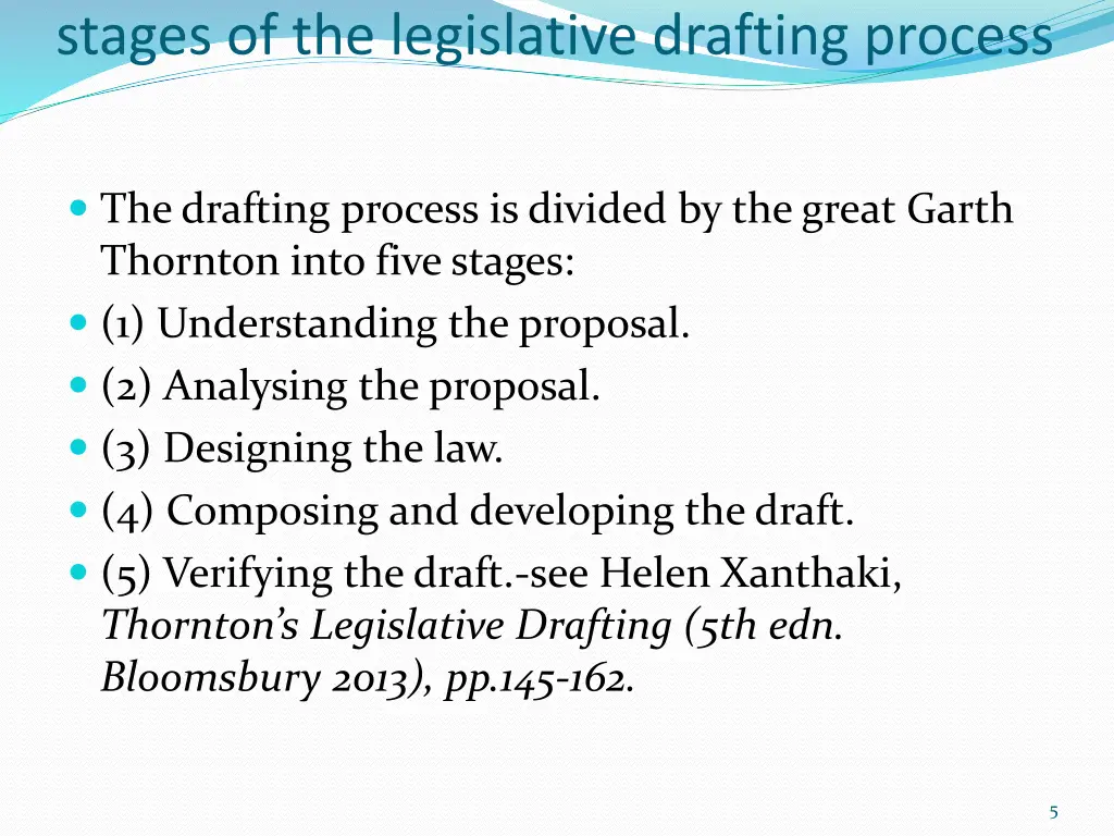 stages of the legislative drafting process