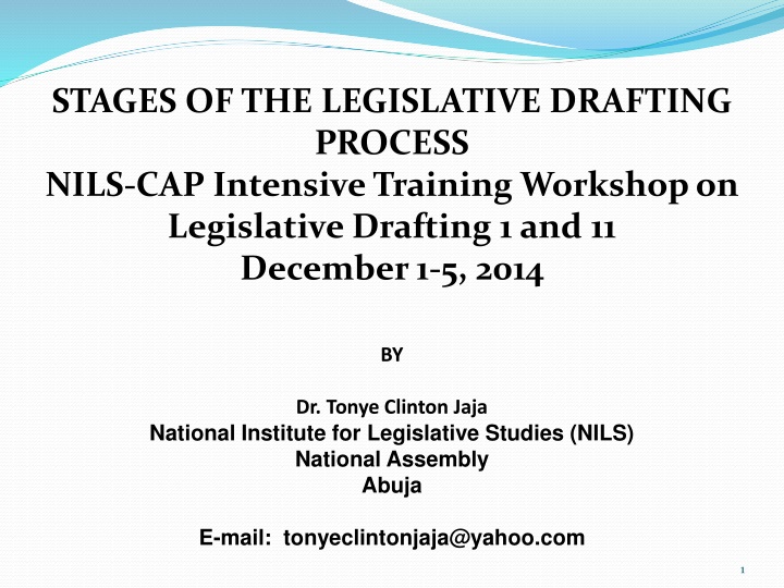 stages of the legislative drafting process nils