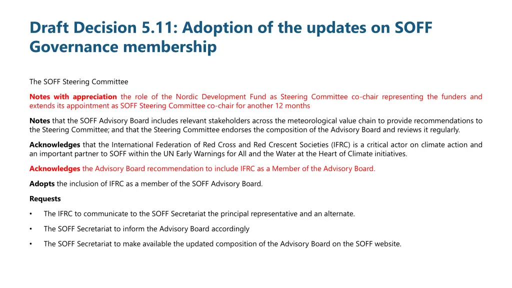 draft decision 5 11 adoption of the updates