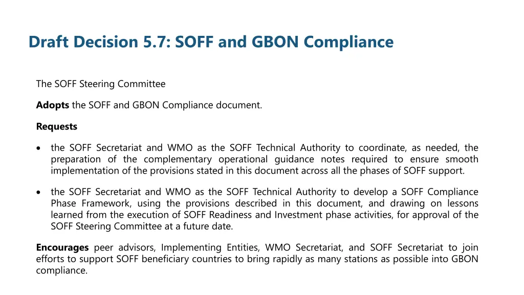 draft decision 5 7 soff and gbon compliance