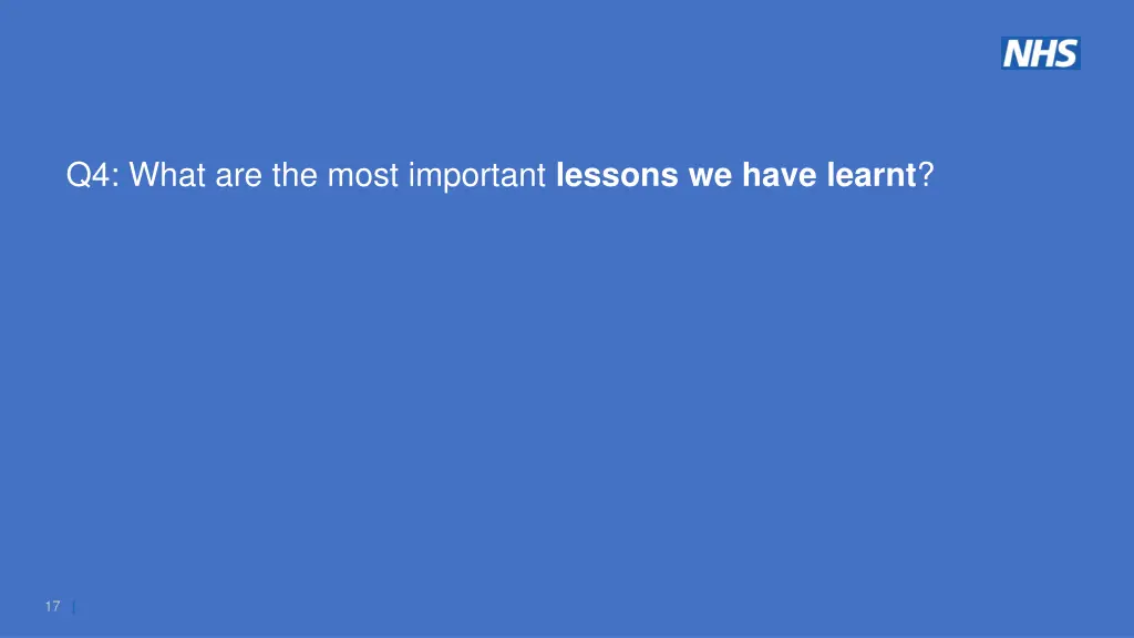 q4 what are the most important lessons we have