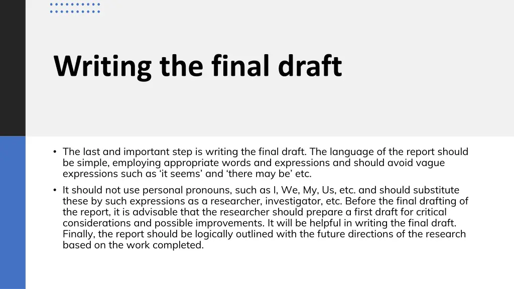 writing the final draft