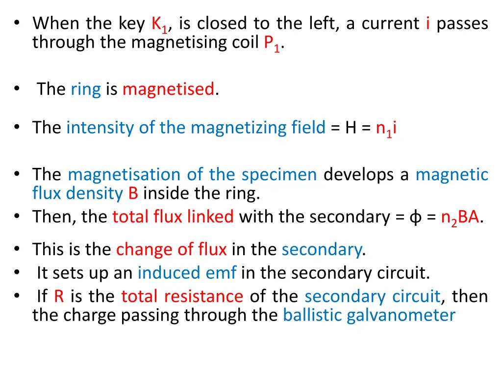 when the key k 1 is closed to the left a current