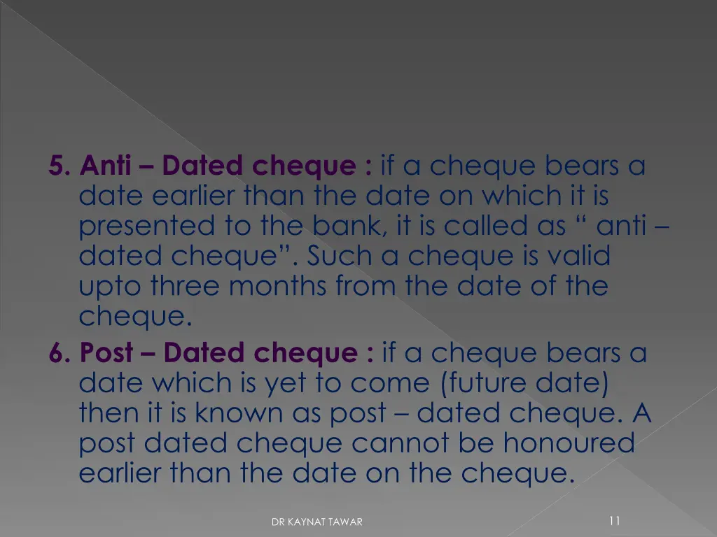 5 anti dated cheque if a cheque bears a date