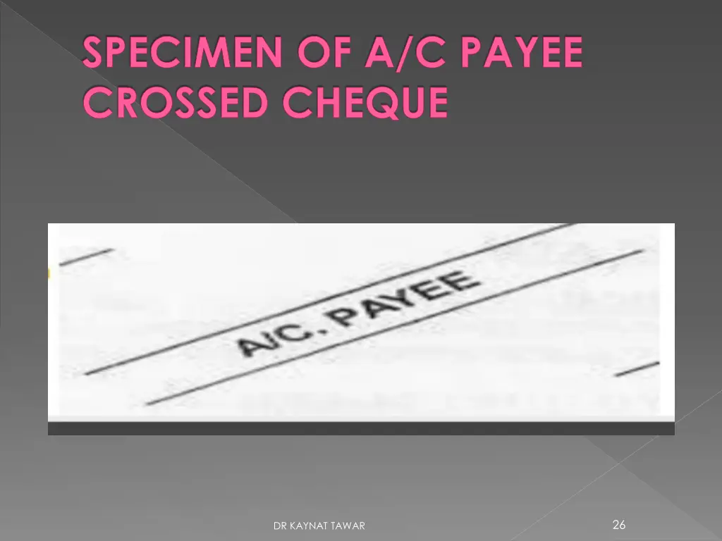 specimen of a c payee crossed cheque