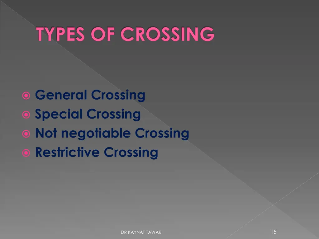 types of crossing