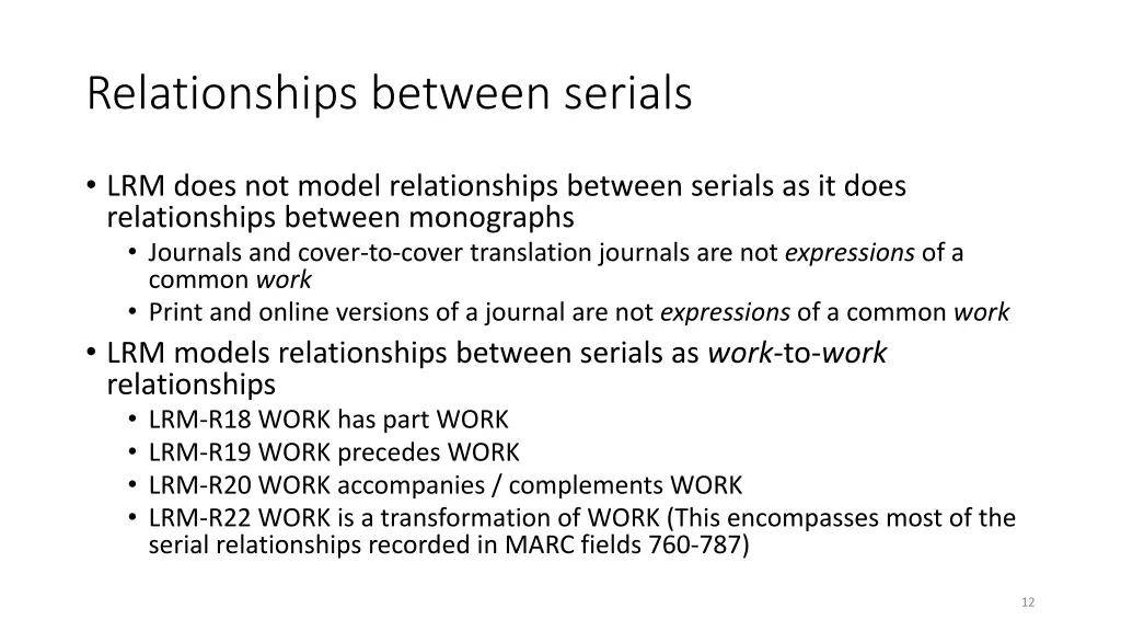 relationships between serials