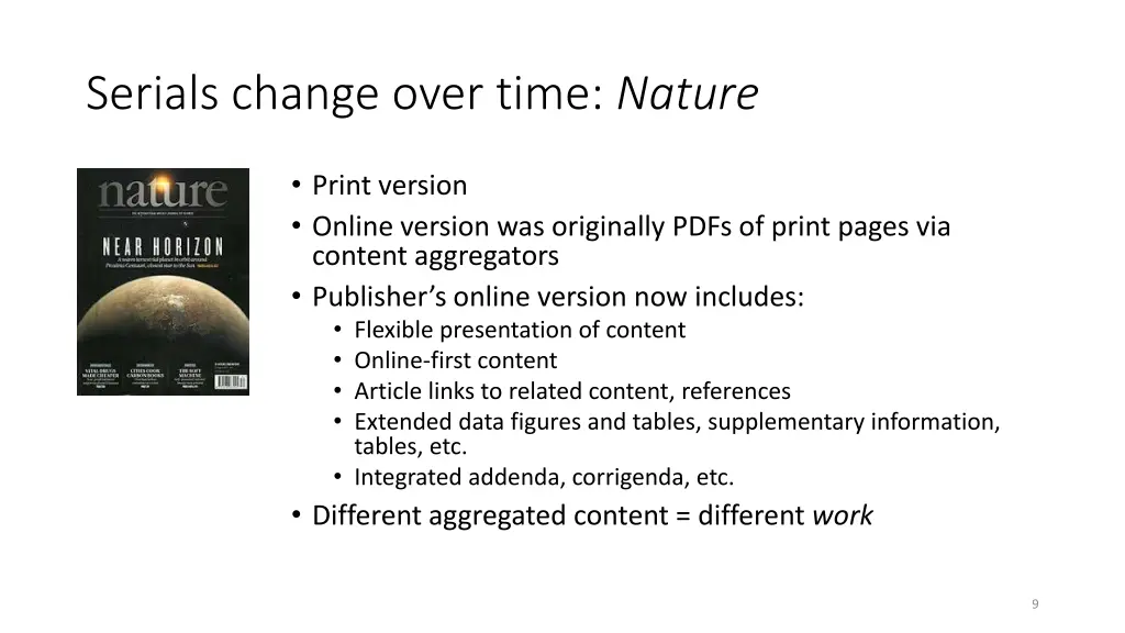 serials change over time nature