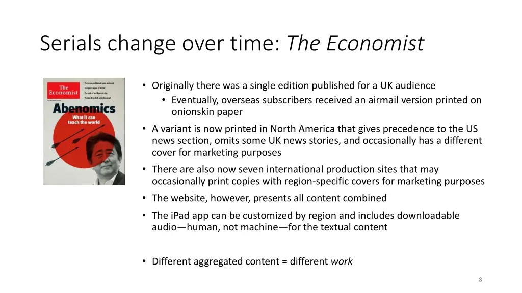 serials change over time the economist