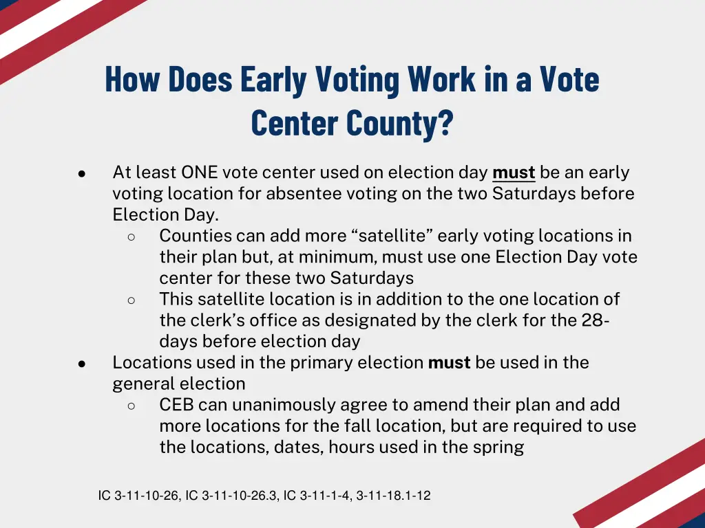 how does early voting work in a vote center county