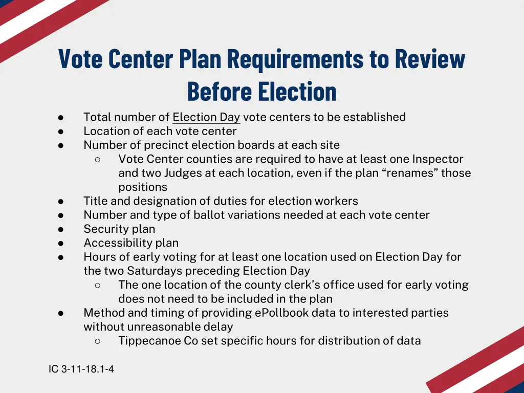 vote center plan requirements to review before