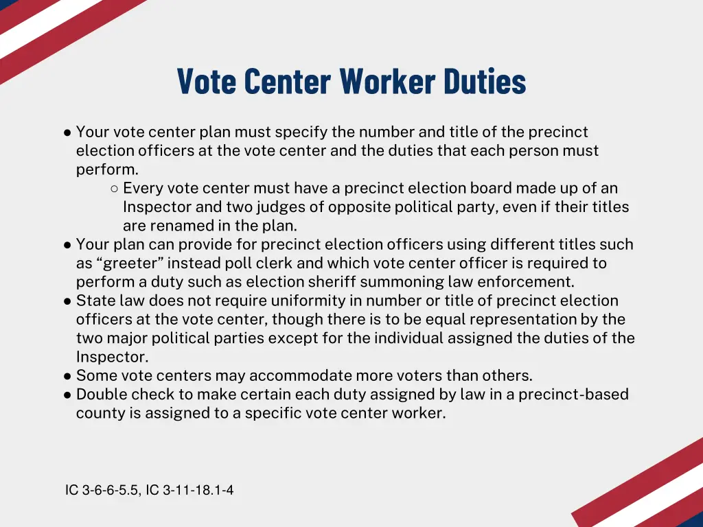 vote center worker duties