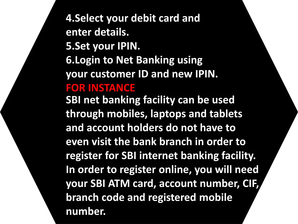 4 select your debit card and enter details