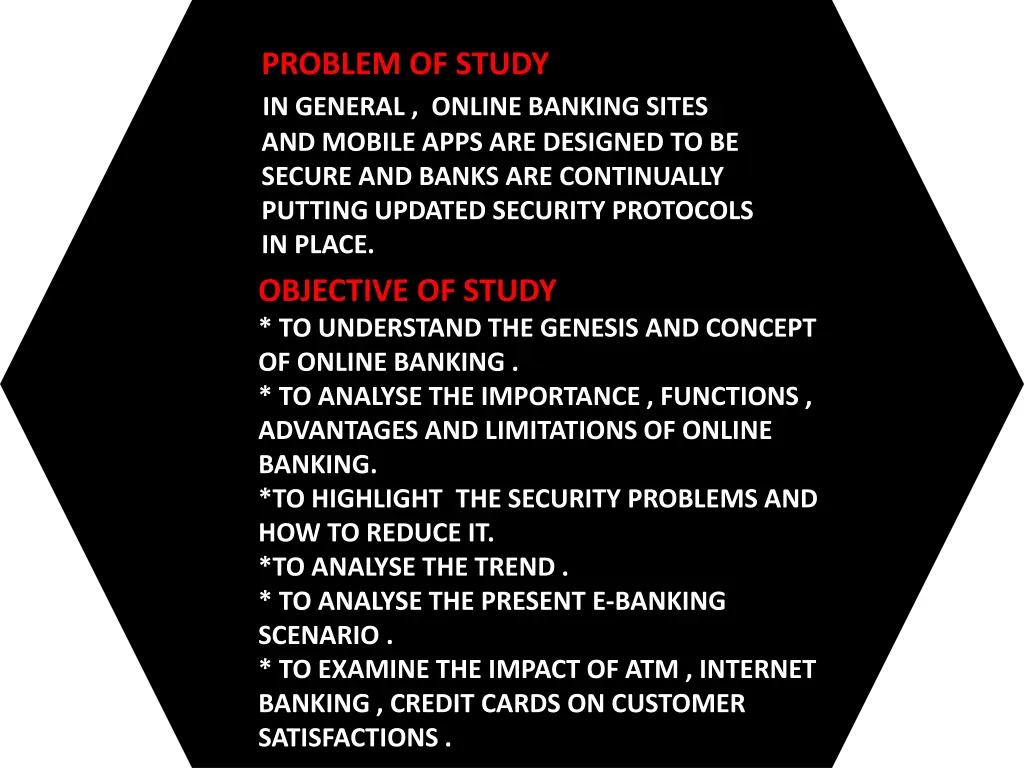 problem of study in general online banking sites