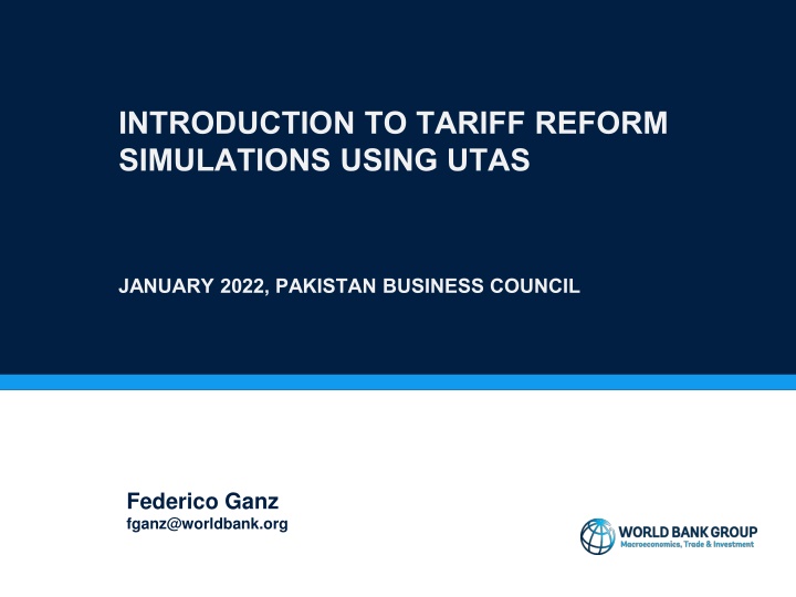 introduction to tariff reform simulations using