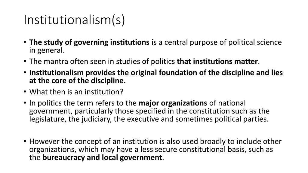 institutionalism s 1