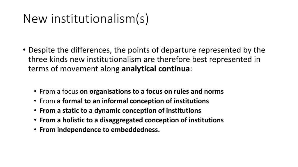 new institutionalism s 5