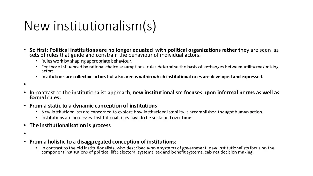 new institutionalism s 6