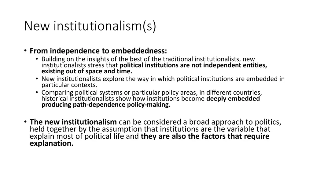 new institutionalism s 7