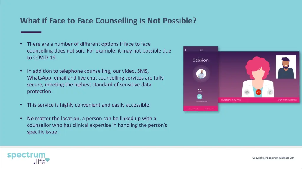 what if face to face counselling is not possible