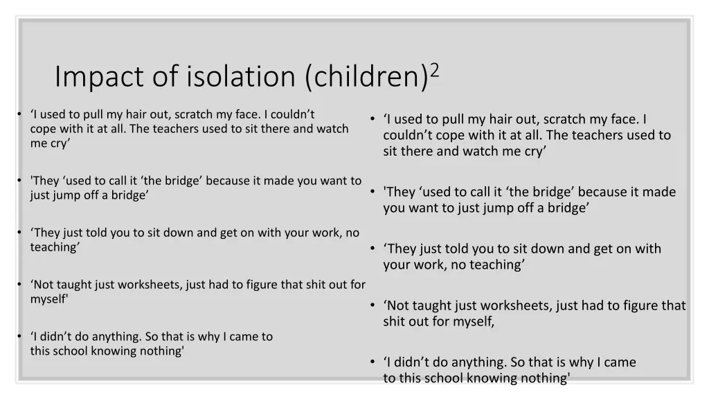 impact of isolation children 2