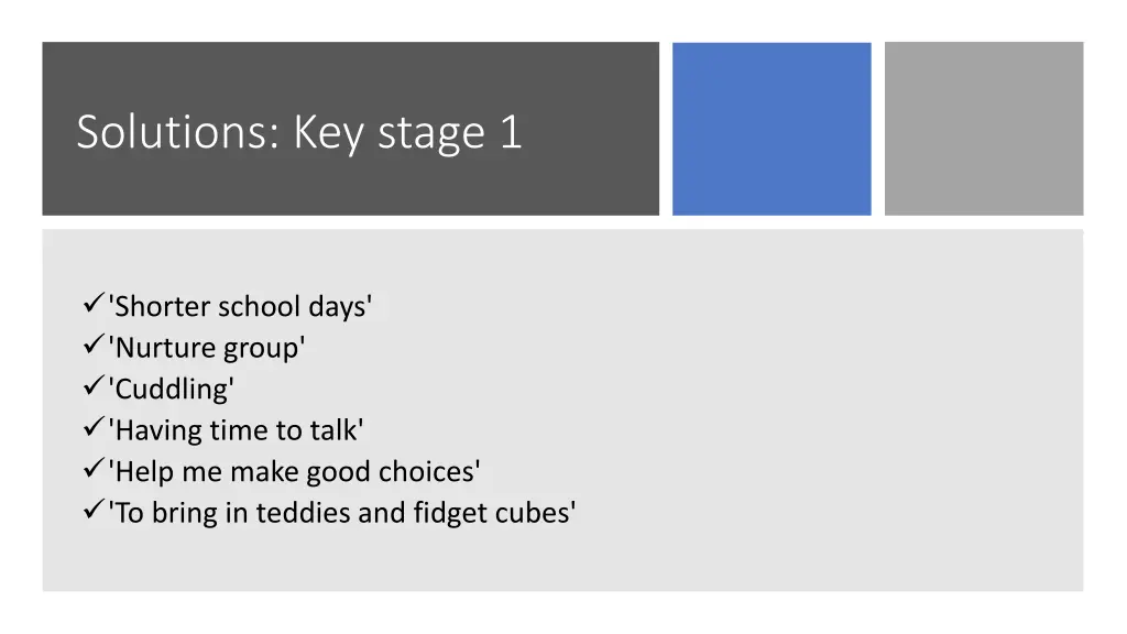 solutions key stage 1