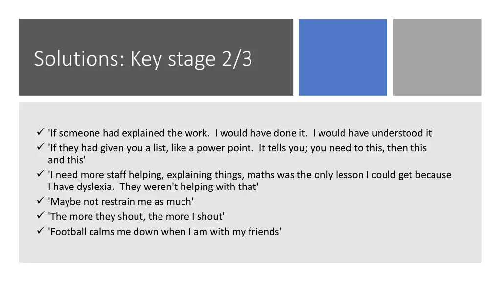 solutions key stage 2 3