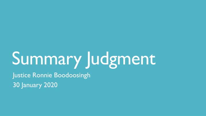 summary judgment justice ronnie boodoosingh