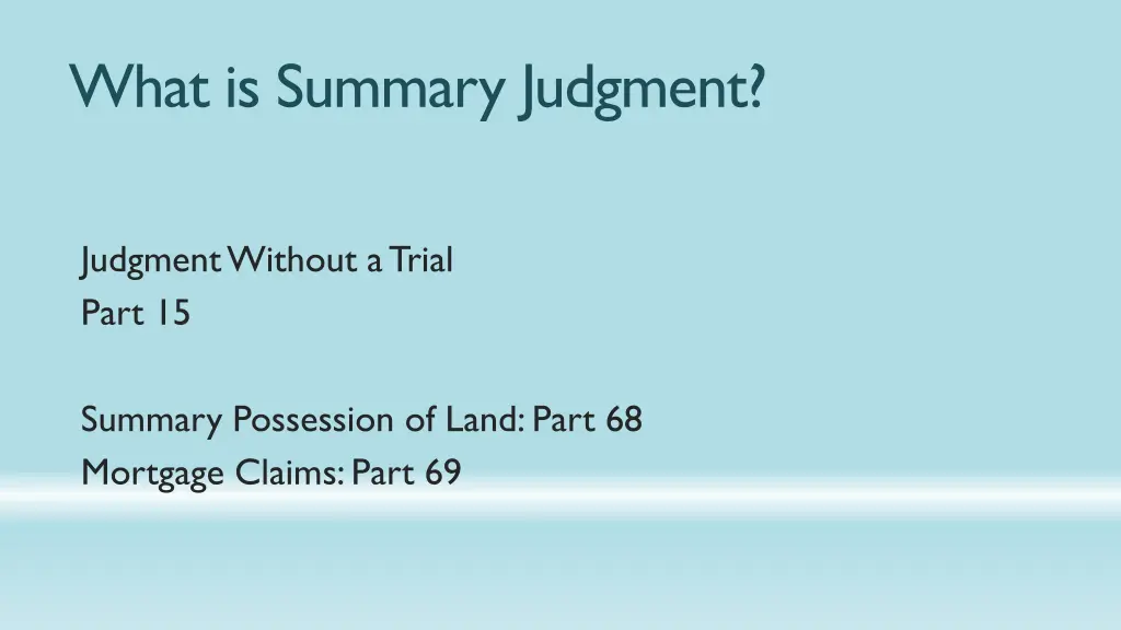 what is summary judgment