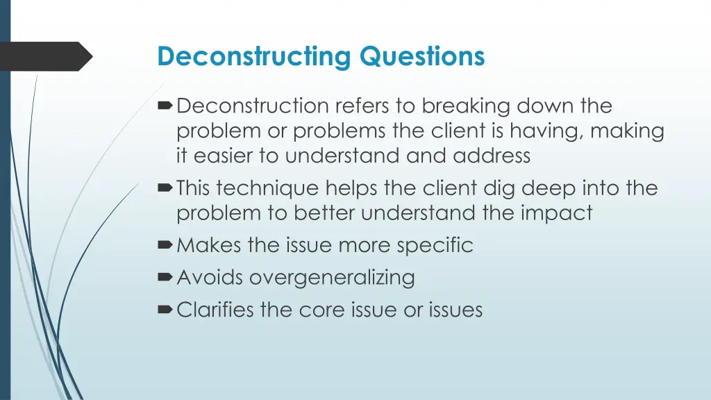 deconstructing questions