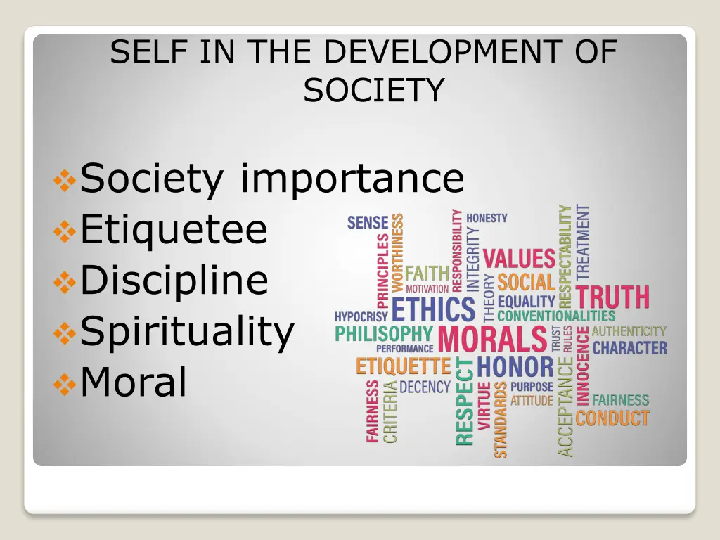 self in the development of society