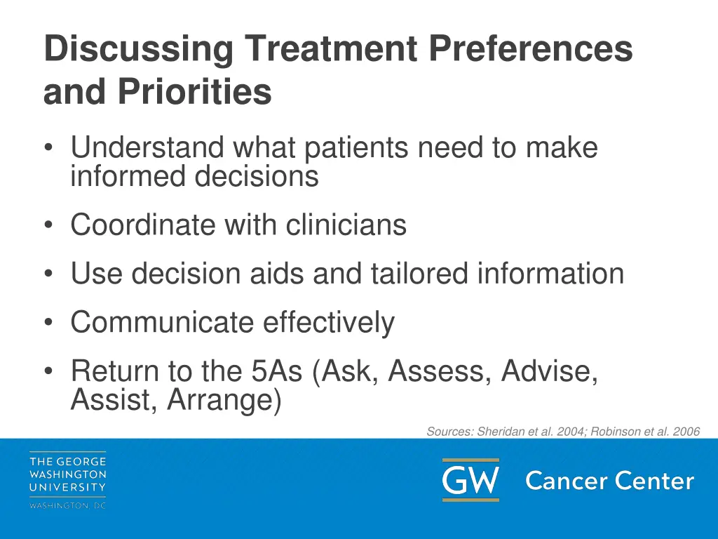 discussing treatment preferences and priorities