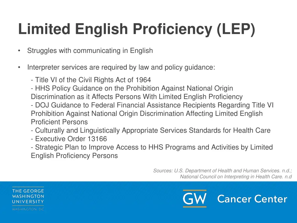 limited english proficiency lep