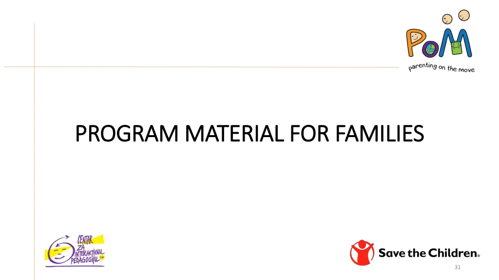 program material for families program material