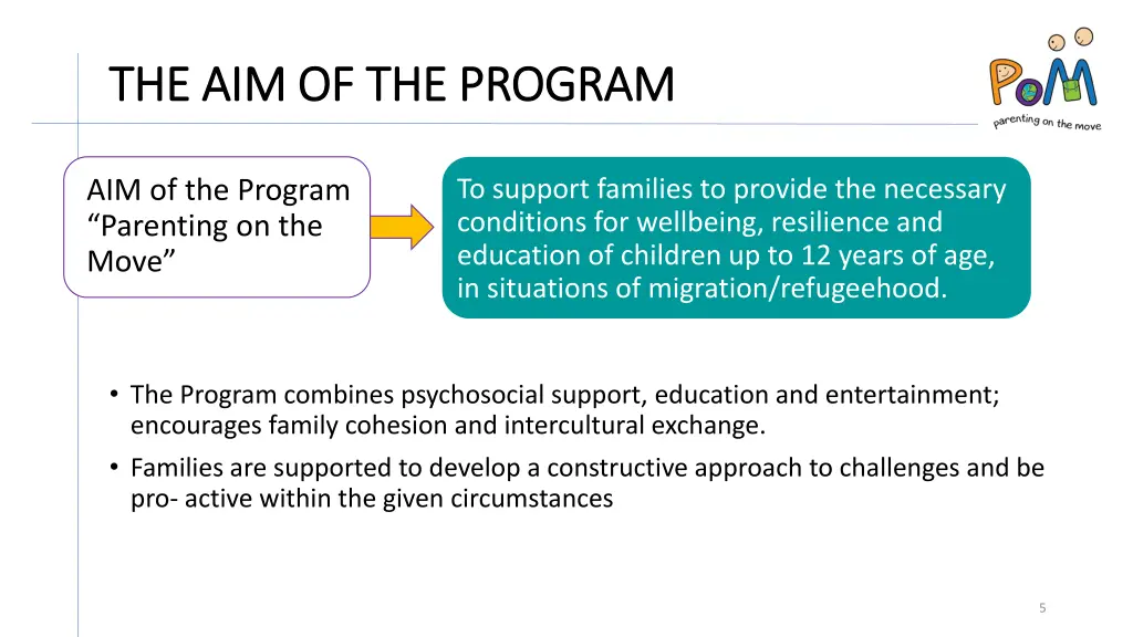 the aim of the program the aim of the program