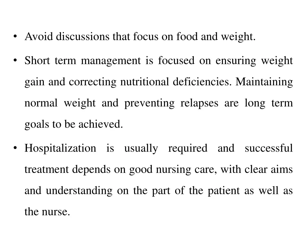 avoid discussions that focus on food and weight