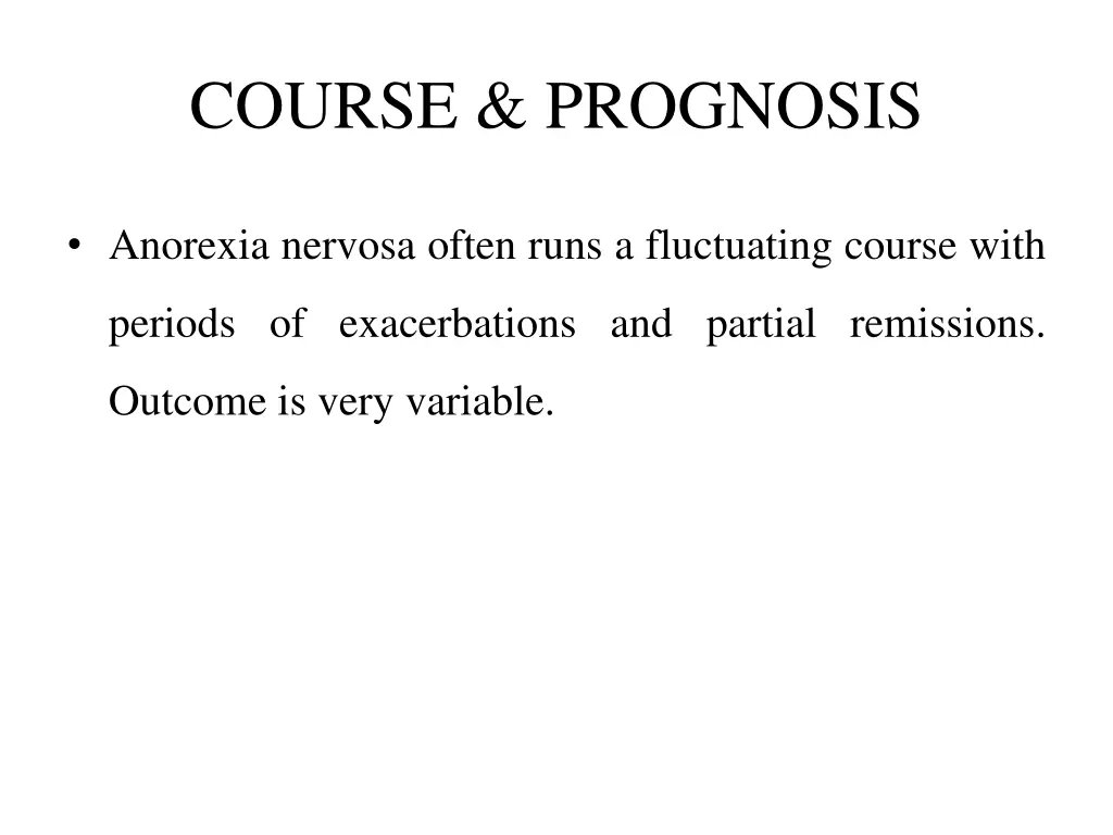 course prognosis