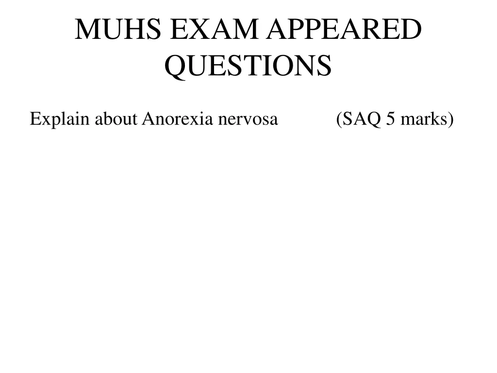 muhs exam appeared questions