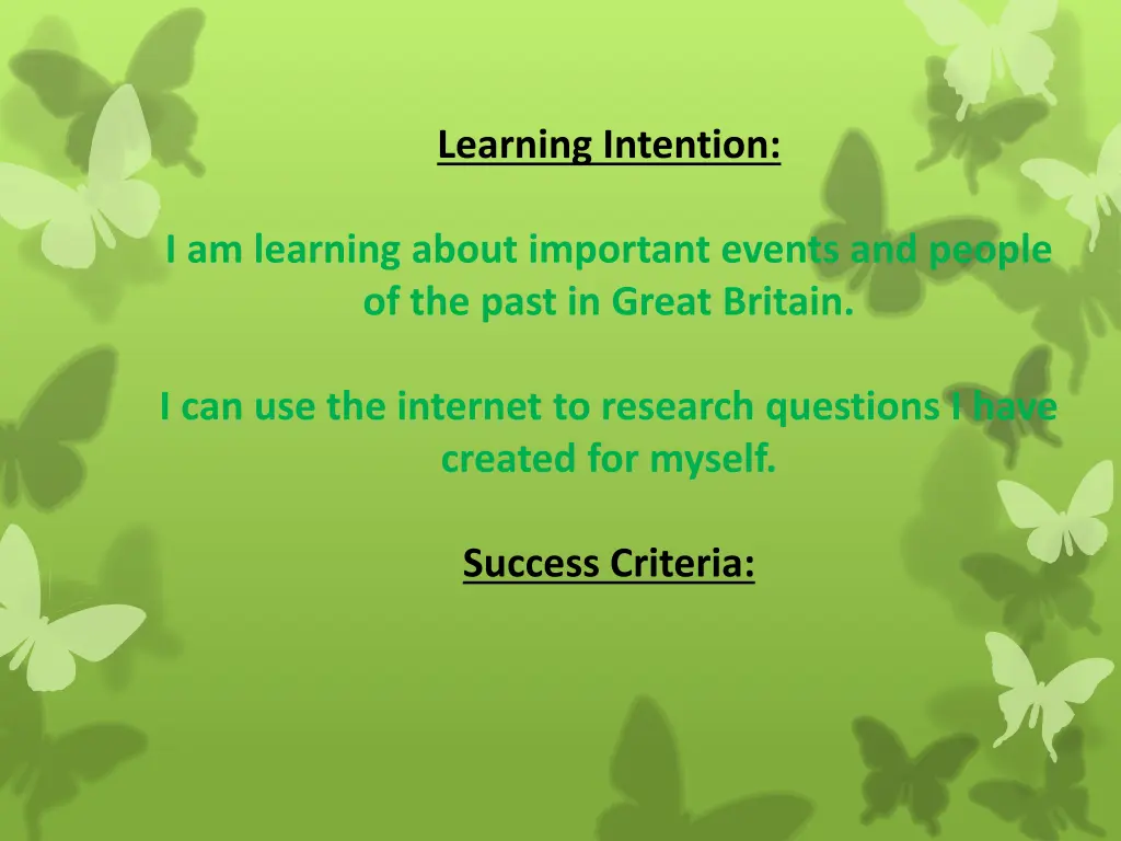 learning intention