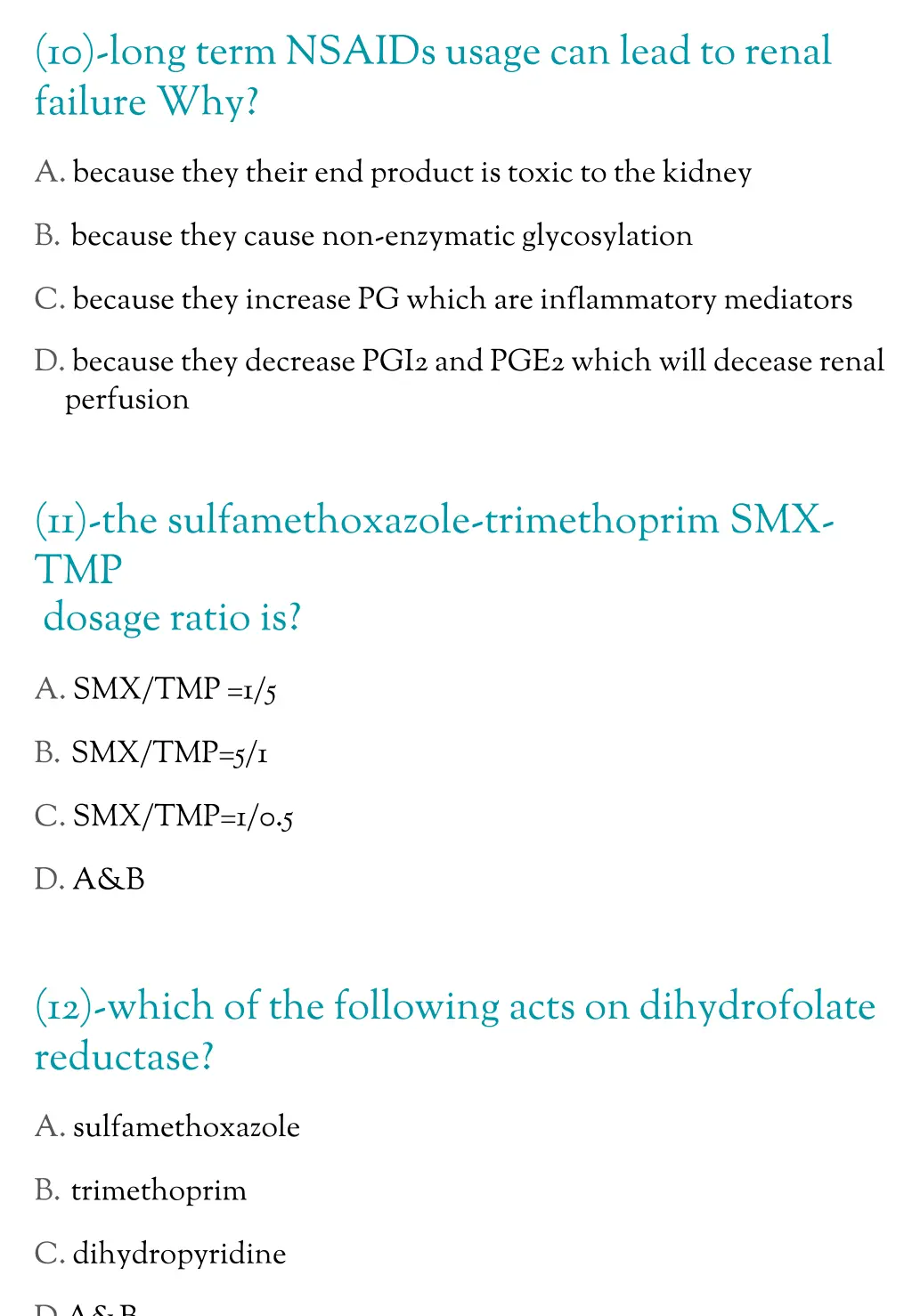 10 long term nsaids usage can lead to renal