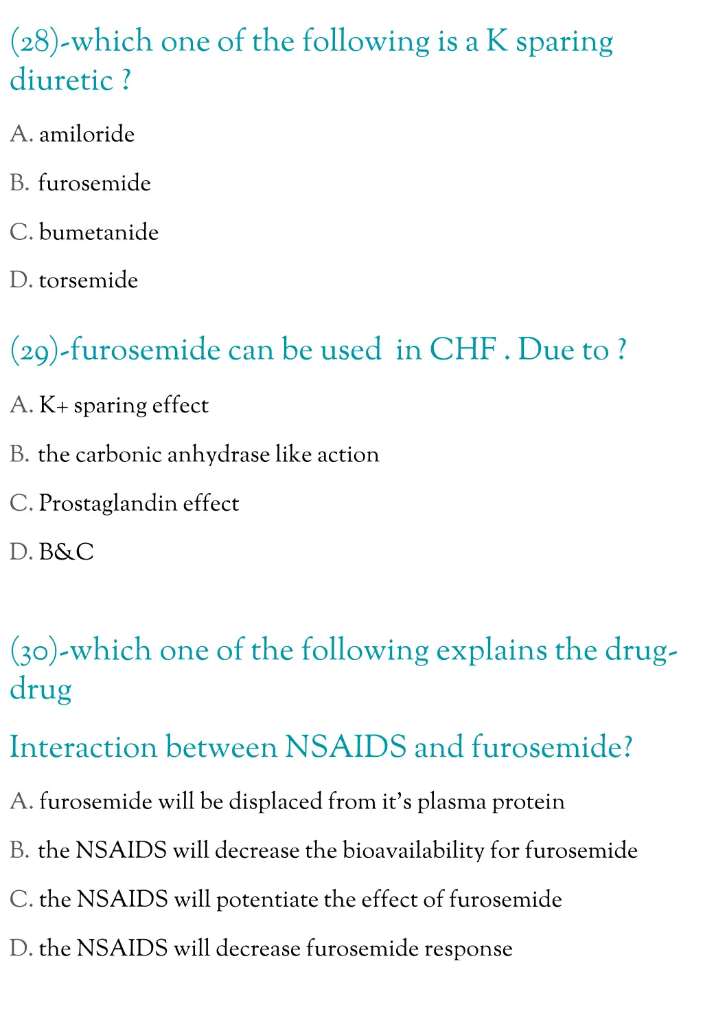 28 which one of the following is a k sparing