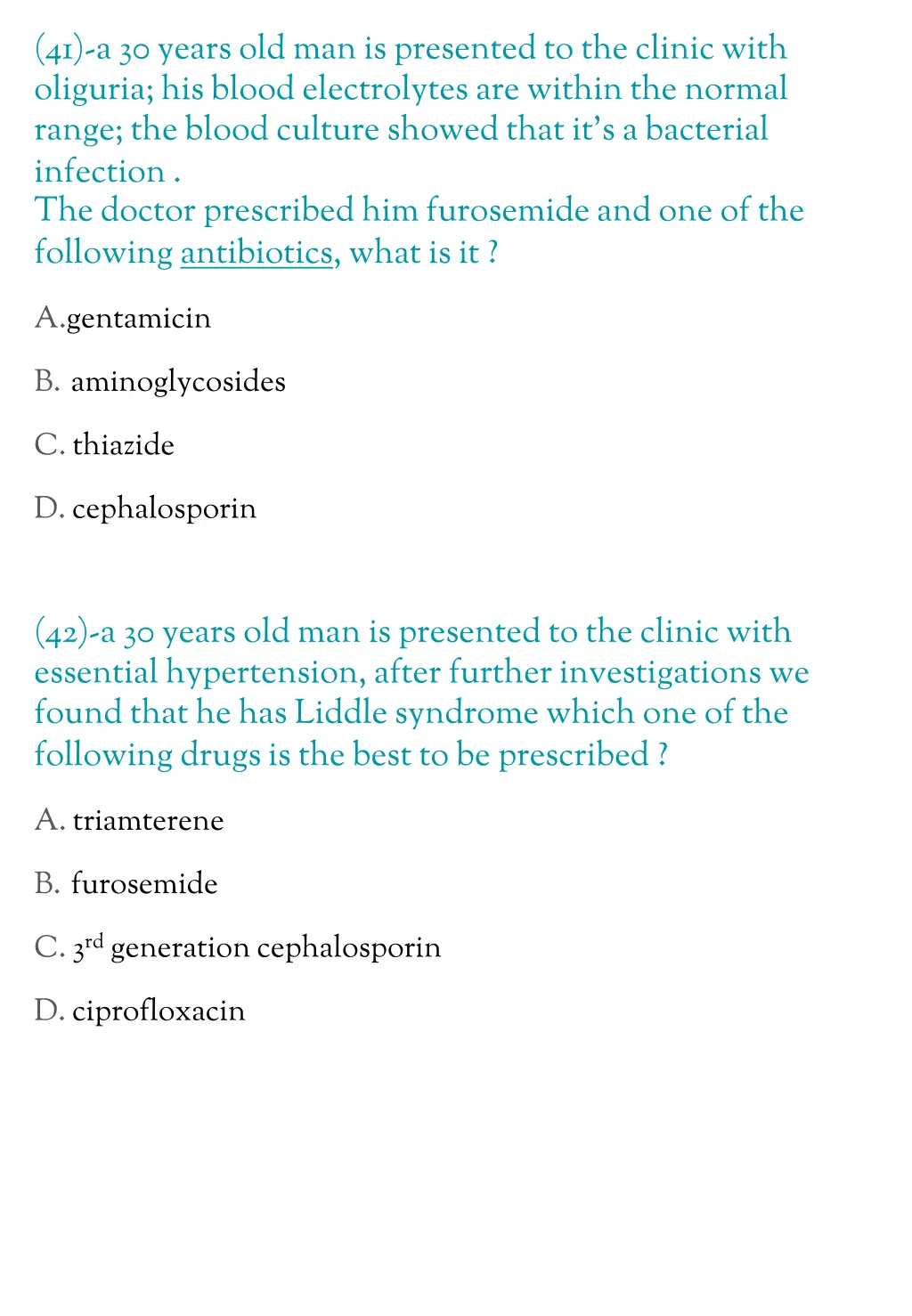 41 a 30 years old man is presented to the clinic