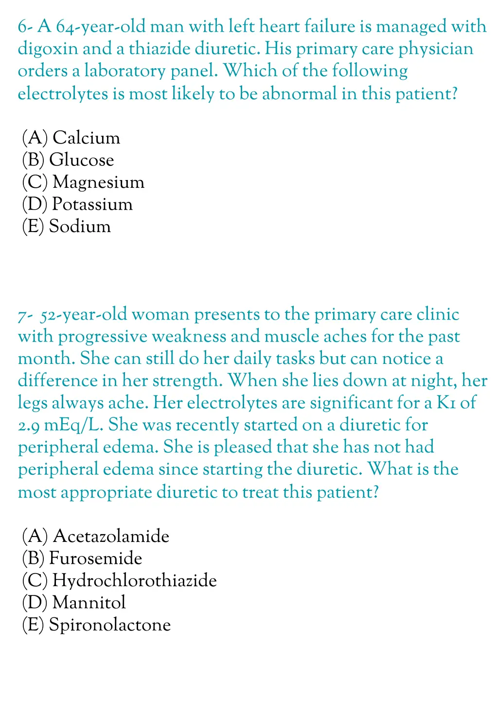 6 a 64 year old man with left heart failure