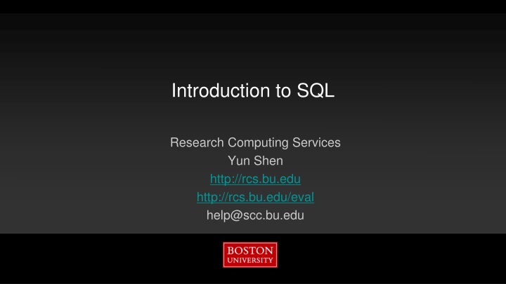 introduction to sql