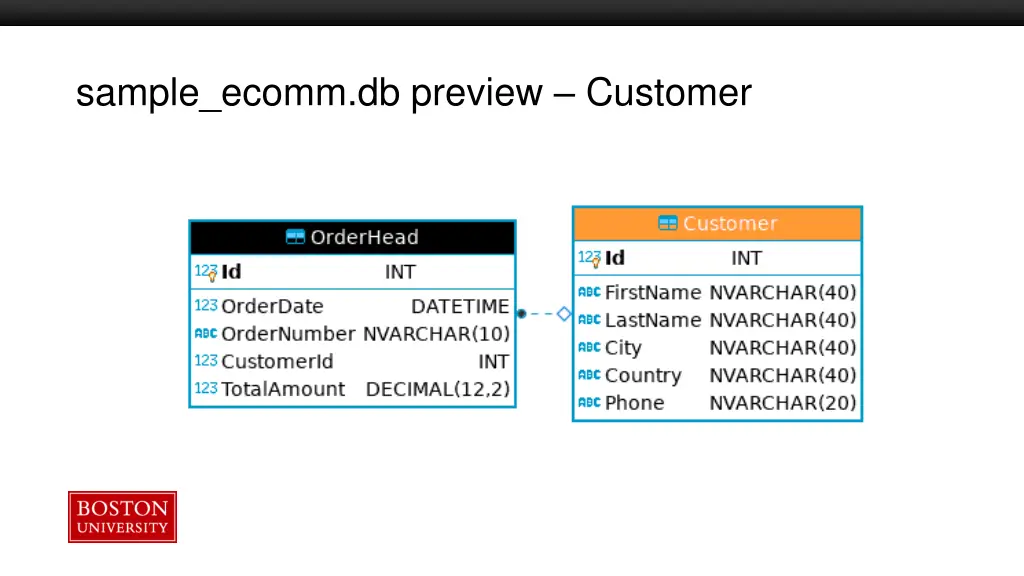 sample ecomm db preview customer