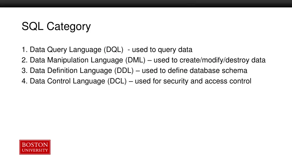 sql category