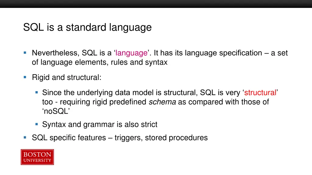 sql is a standard language