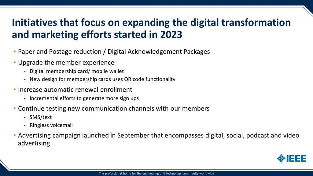 initiatives that focus on expanding the digital