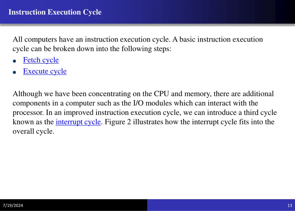 instruction execution cycle